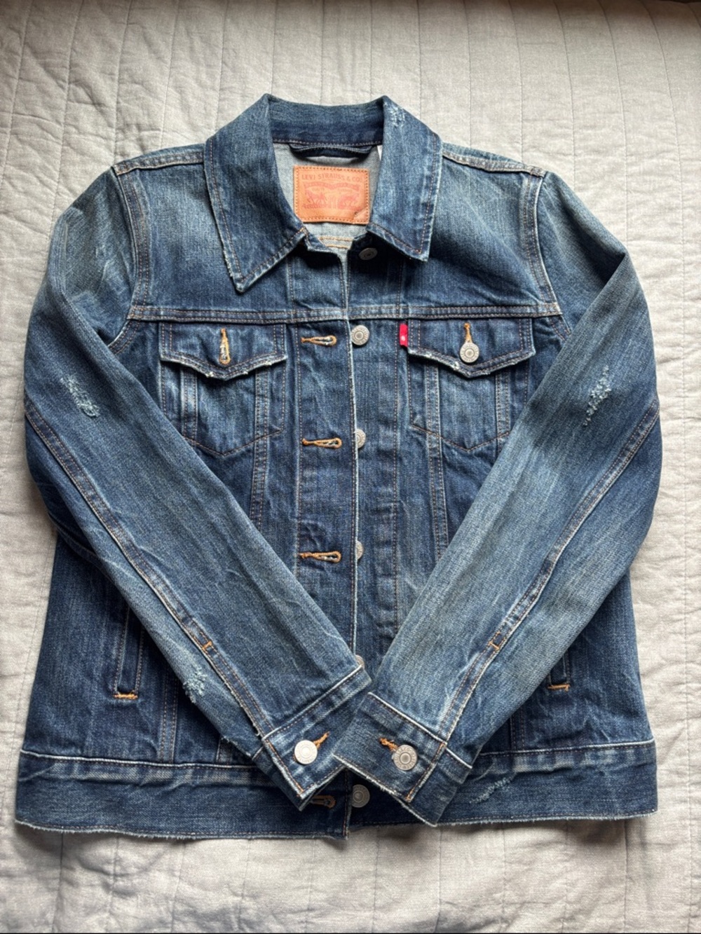 Levi's Women’s Medium Blue Distressed Denim Jacket